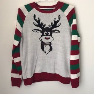 Ugly Christmas sweater w/reindeer size XXL red